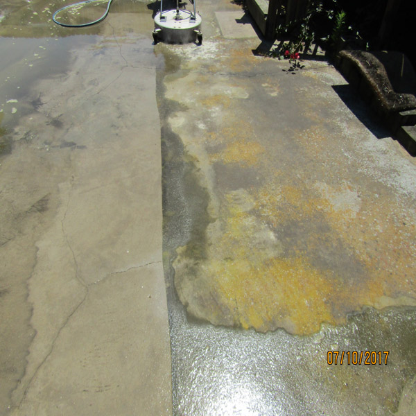 Concrete pressure washing and surface cleaning