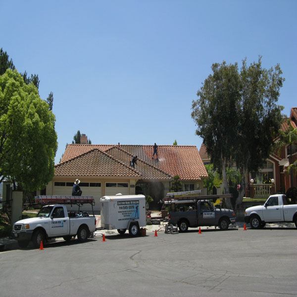 Before roof cleaning photo for a residential project