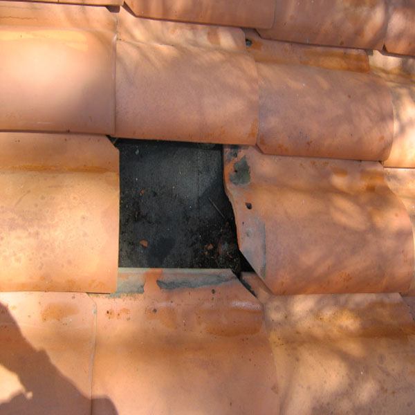 Roof repair and replacement before and after project example